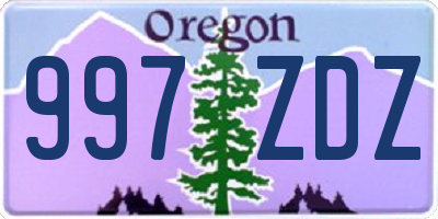 OR license plate 997ZDZ