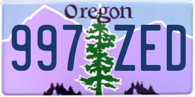 OR license plate 997ZED