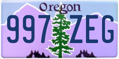 OR license plate 997ZEG