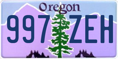 OR license plate 997ZEH