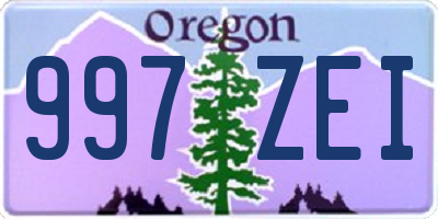 OR license plate 997ZEI