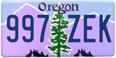 OR license plate 997ZEK