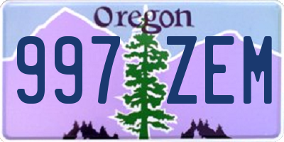 OR license plate 997ZEM