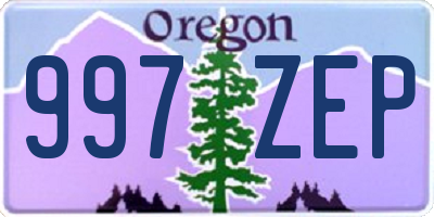OR license plate 997ZEP