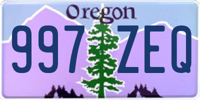 OR license plate 997ZEQ