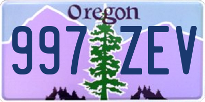 OR license plate 997ZEV
