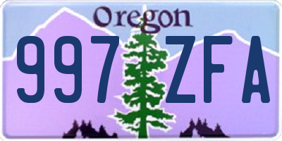 OR license plate 997ZFA