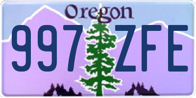 OR license plate 997ZFE