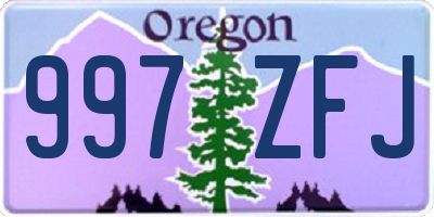 OR license plate 997ZFJ