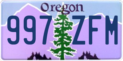 OR license plate 997ZFM
