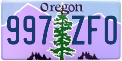 OR license plate 997ZFO