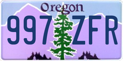 OR license plate 997ZFR