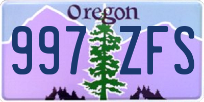 OR license plate 997ZFS