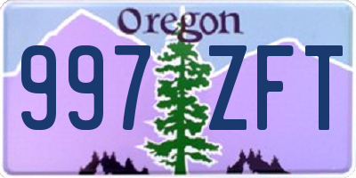 OR license plate 997ZFT