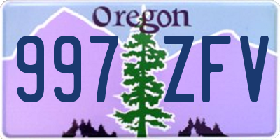 OR license plate 997ZFV