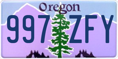 OR license plate 997ZFY