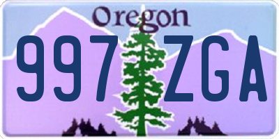 OR license plate 997ZGA