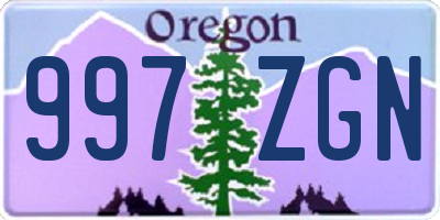 OR license plate 997ZGN