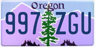 OR license plate 997ZGU