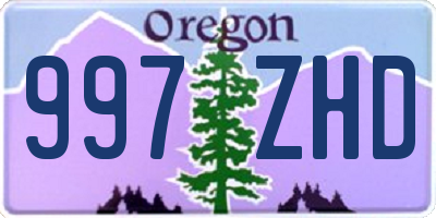 OR license plate 997ZHD