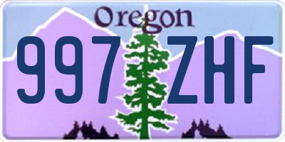 OR license plate 997ZHF