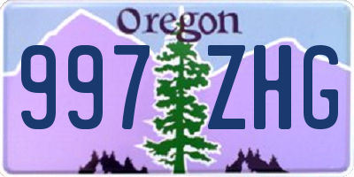 OR license plate 997ZHG
