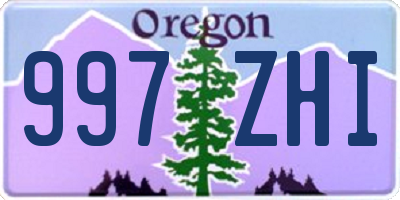 OR license plate 997ZHI