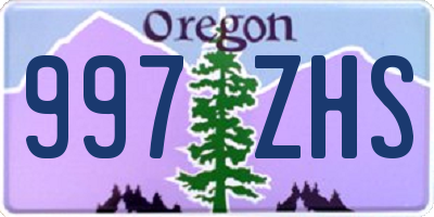 OR license plate 997ZHS