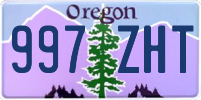 OR license plate 997ZHT