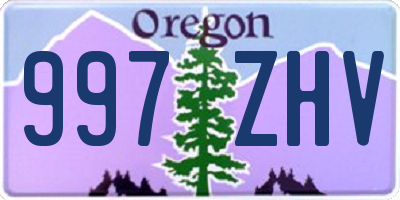 OR license plate 997ZHV