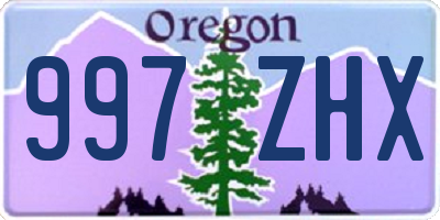 OR license plate 997ZHX