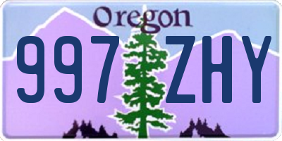 OR license plate 997ZHY