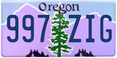 OR license plate 997ZIG