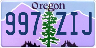 OR license plate 997ZIJ