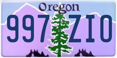 OR license plate 997ZIO