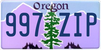 OR license plate 997ZIP