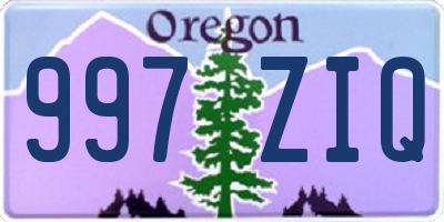 OR license plate 997ZIQ