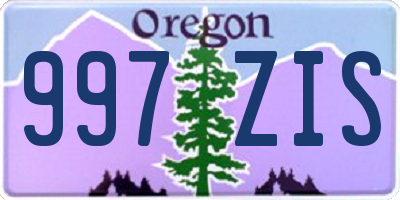 OR license plate 997ZIS