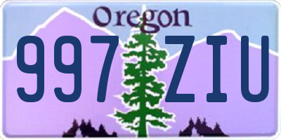 OR license plate 997ZIU