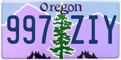 OR license plate 997ZIY