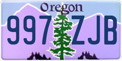 OR license plate 997ZJB