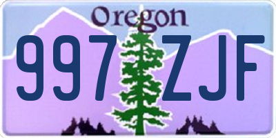 OR license plate 997ZJF