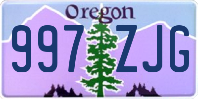 OR license plate 997ZJG