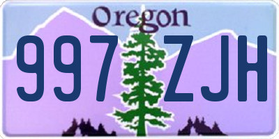 OR license plate 997ZJH