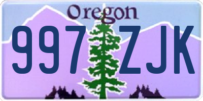 OR license plate 997ZJK