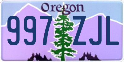 OR license plate 997ZJL