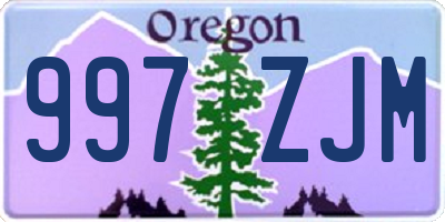 OR license plate 997ZJM