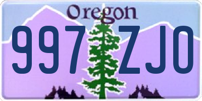 OR license plate 997ZJO