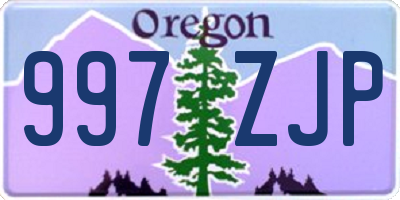 OR license plate 997ZJP