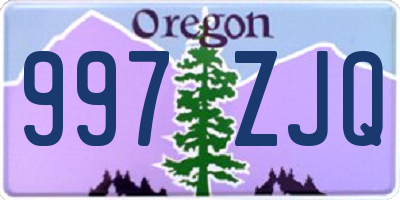 OR license plate 997ZJQ